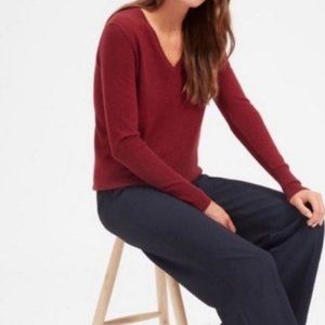 Everlane Cashmere V-Neck Sweater, maroon